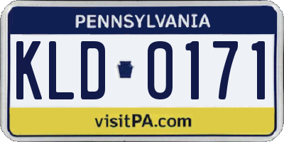 PA license plate KLD0171