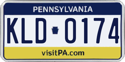 PA license plate KLD0174