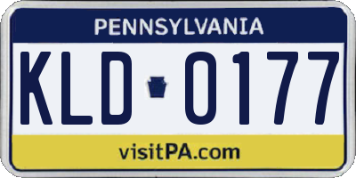 PA license plate KLD0177