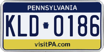 PA license plate KLD0186