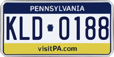 PA license plate KLD0188