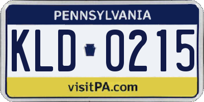PA license plate KLD0215