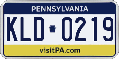 PA license plate KLD0219