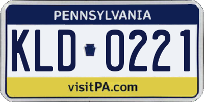 PA license plate KLD0221