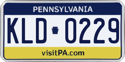 PA license plate KLD0229