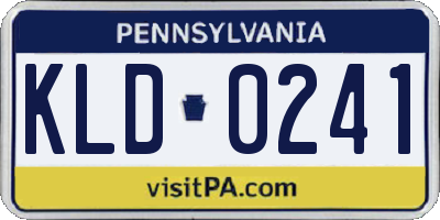 PA license plate KLD0241