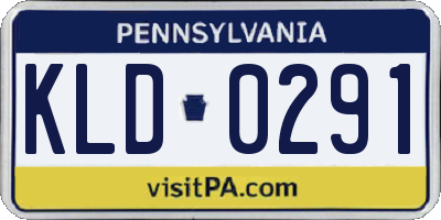 PA license plate KLD0291