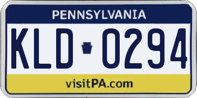 PA license plate KLD0294