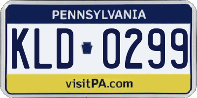 PA license plate KLD0299