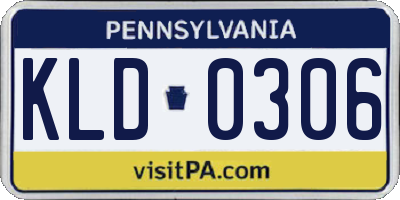 PA license plate KLD0306