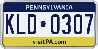 PA license plate KLD0307