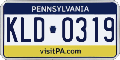 PA license plate KLD0319