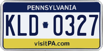 PA license plate KLD0327