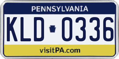 PA license plate KLD0336