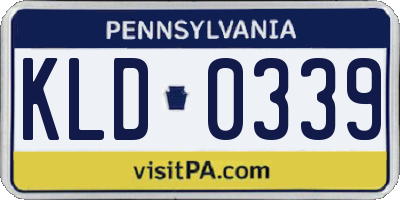 PA license plate KLD0339