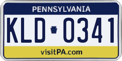 PA license plate KLD0341