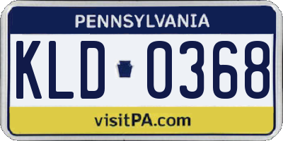 PA license plate KLD0368