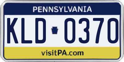 PA license plate KLD0370