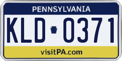 PA license plate KLD0371