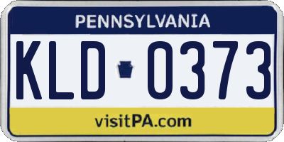 PA license plate KLD0373