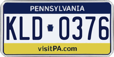 PA license plate KLD0376