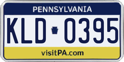 PA license plate KLD0395