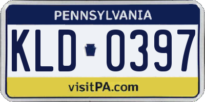 PA license plate KLD0397