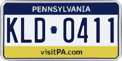 PA license plate KLD0411