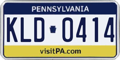 PA license plate KLD0414