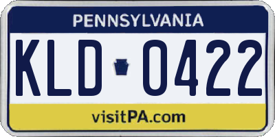 PA license plate KLD0422
