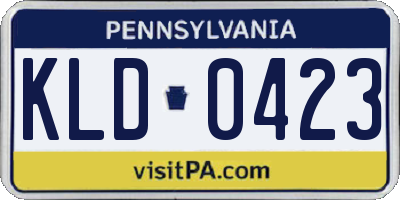 PA license plate KLD0423