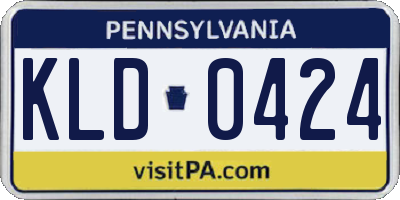 PA license plate KLD0424