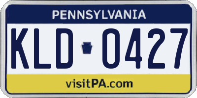 PA license plate KLD0427