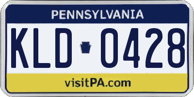 PA license plate KLD0428