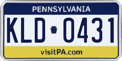 PA license plate KLD0431