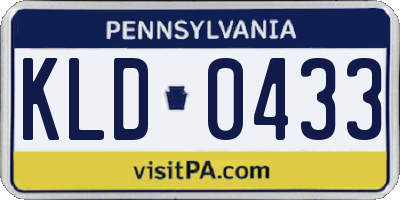 PA license plate KLD0433
