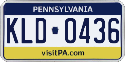 PA license plate KLD0436
