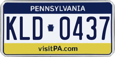PA license plate KLD0437