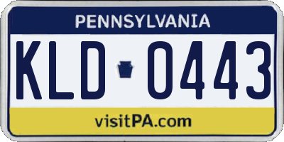 PA license plate KLD0443