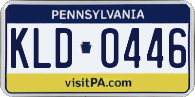 PA license plate KLD0446