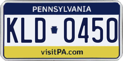 PA license plate KLD0450
