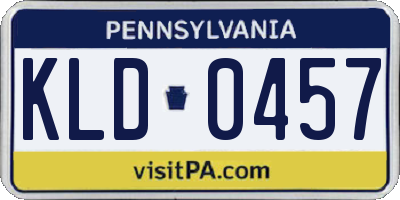 PA license plate KLD0457