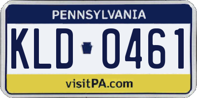 PA license plate KLD0461