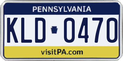 PA license plate KLD0470