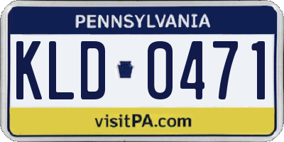 PA license plate KLD0471