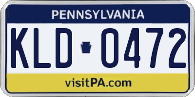 PA license plate KLD0472