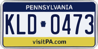 PA license plate KLD0473