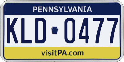 PA license plate KLD0477