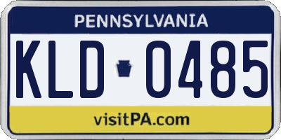 PA license plate KLD0485