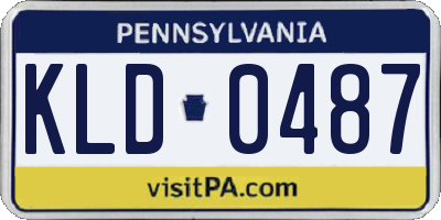 PA license plate KLD0487